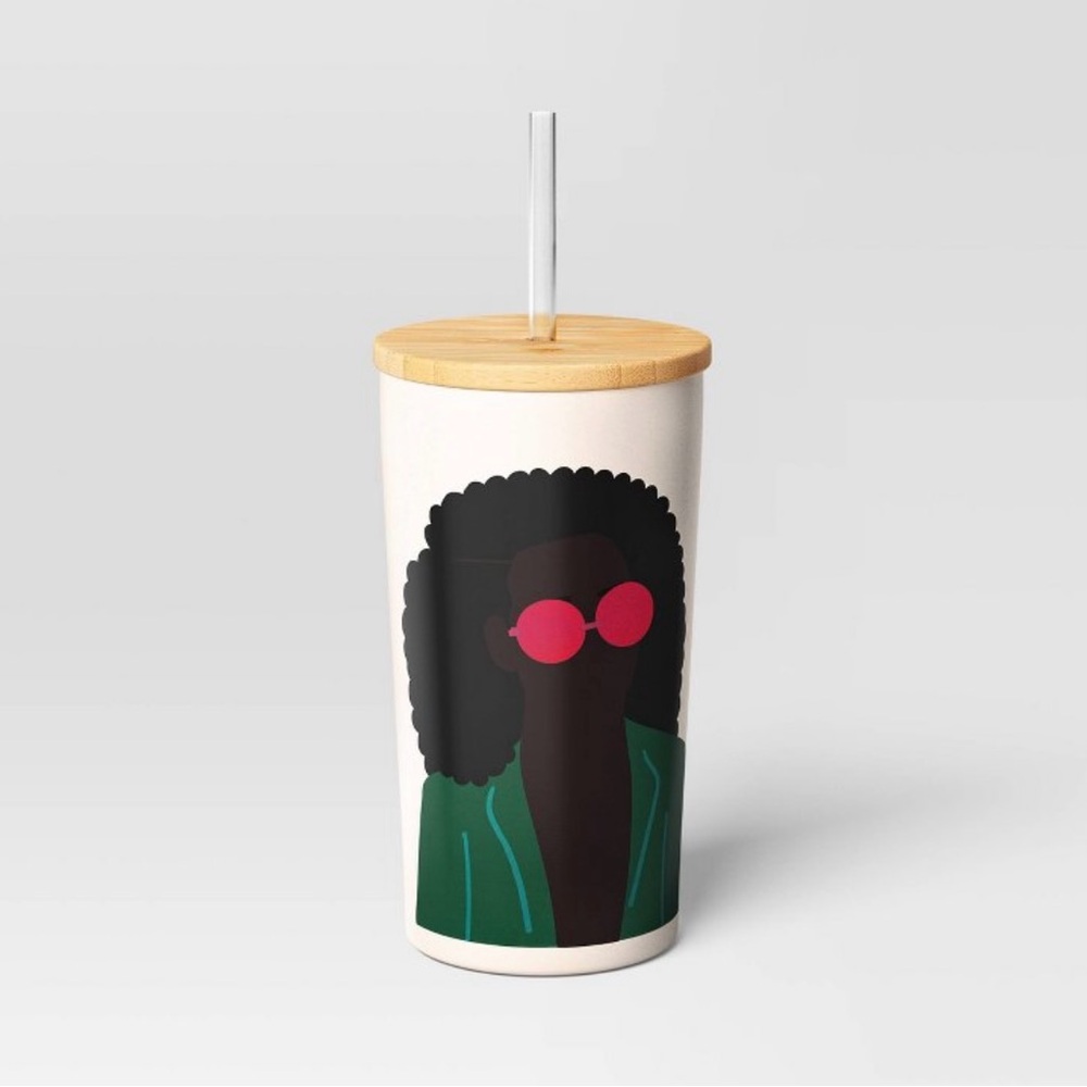 Chic Tumbler with Pink Accents and Green Details